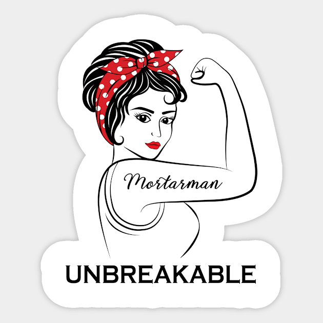 Mortarman Unbreakable Sticker by Marc